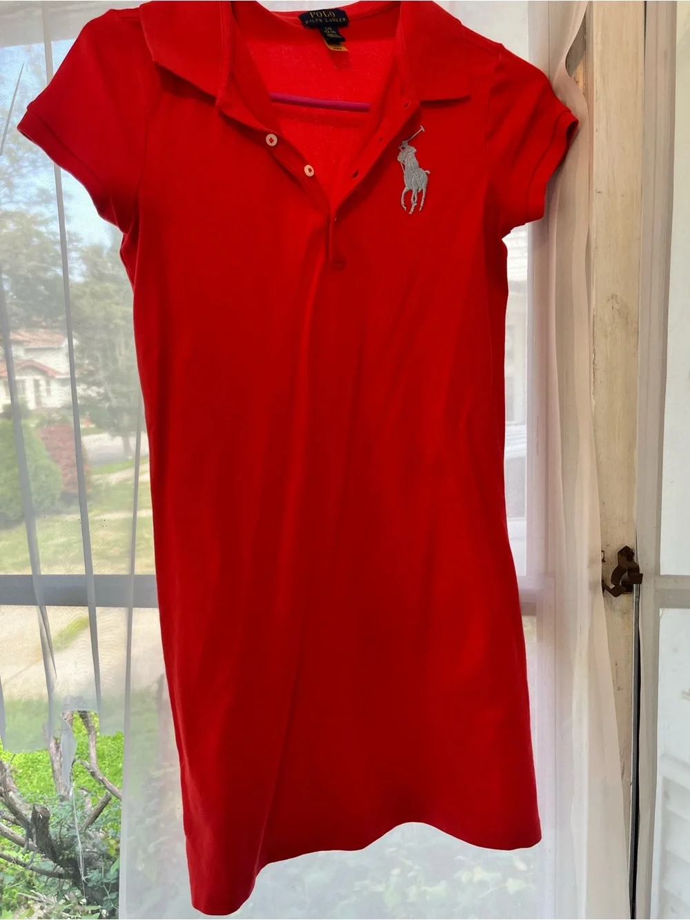 Ralph Lauren Red Girls Polo Dress with White Pony